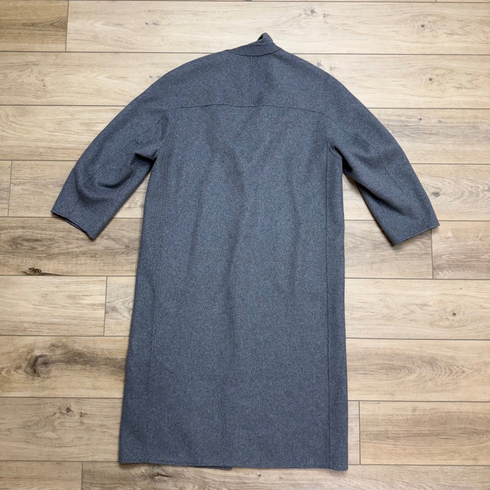 Banana Republic Amina Oversized Top Coat Womens Large Grey Wool Blend Longline L - Picture 5 of 9